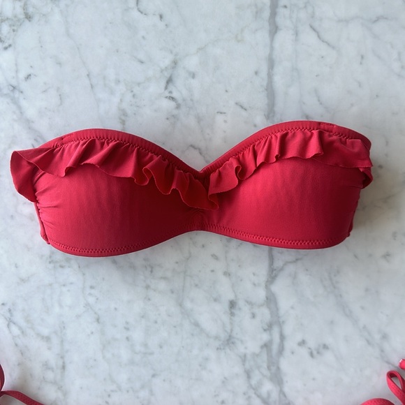 Red Ruffled Bikini Set - Picture 3 of 9